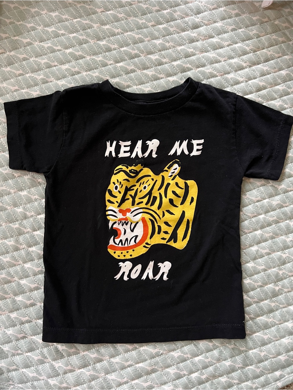 Youths Brand Kids 2T Black Tee with Yellow Tiger "Hear Me Roar"